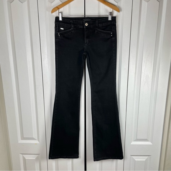 White House Black Market Denim - WHBM Modern Flare Jeans Women’s 4 Black Embellished Y2K Gorpcore Goth Casual